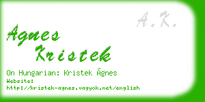 agnes kristek business card
